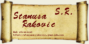 Stanuša Raković vizit kartica